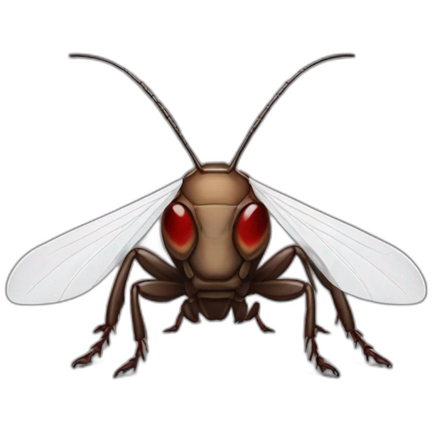 cockroach with jiu-jitsu outfit and red eyes emoji