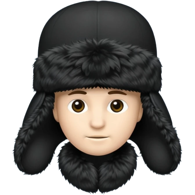 A blank Black ushanka hat emoji