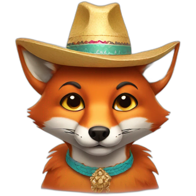 fox with a sombrero and a moustache emoji