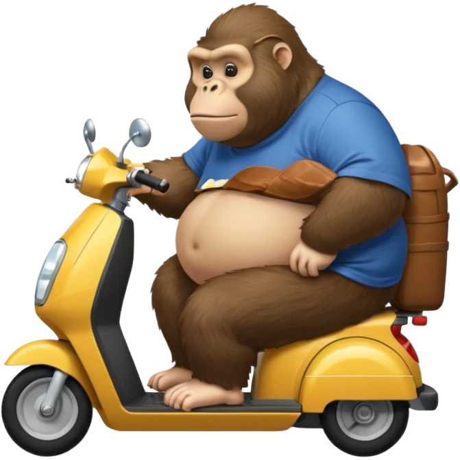 morbidly obese ape on a mobility scooter emoji