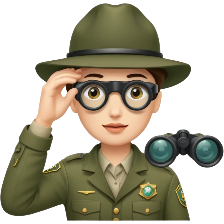 mountain ranger with binoculars emoji