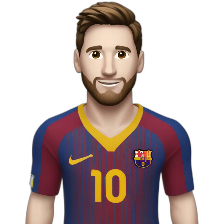 Messi couleur de peau blanche avec son ballon d or emoji