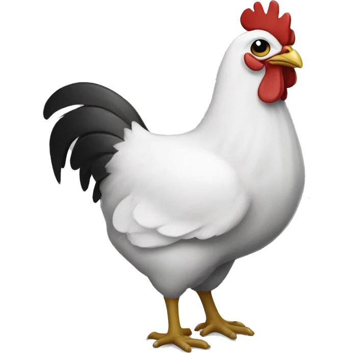 White black chicken emoji