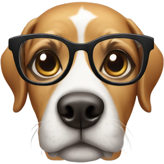 Dog with glasses emoji