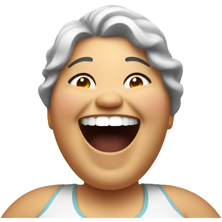 fat woman laughing emoji