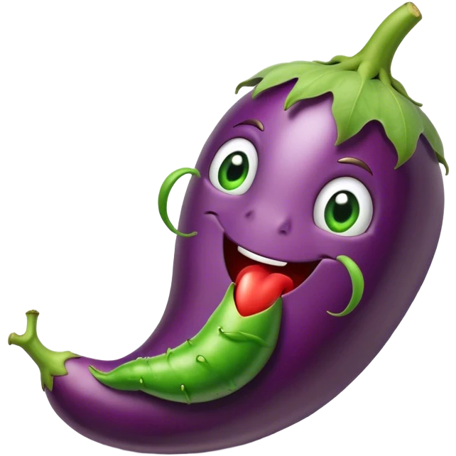 eggplant with a worm coming  emoji