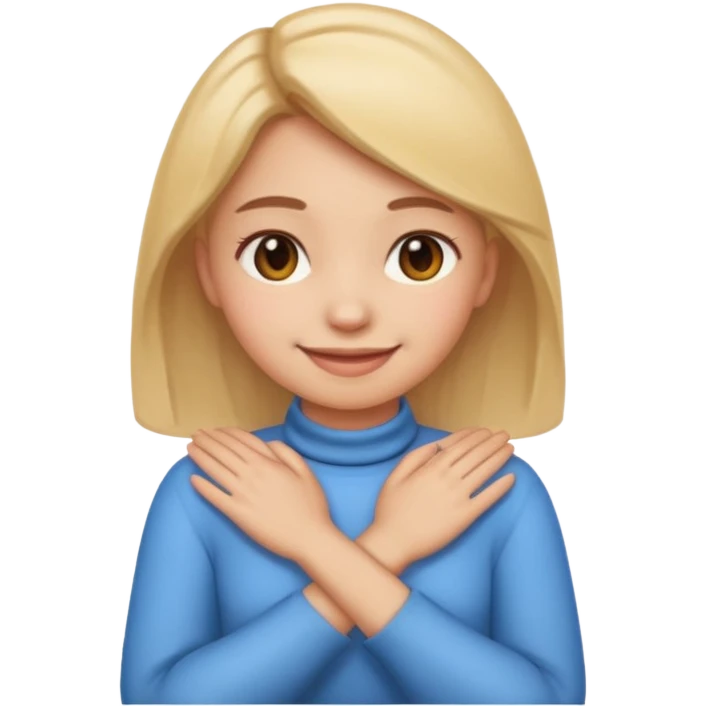 make a girl emoji crossing hands around neck emoji