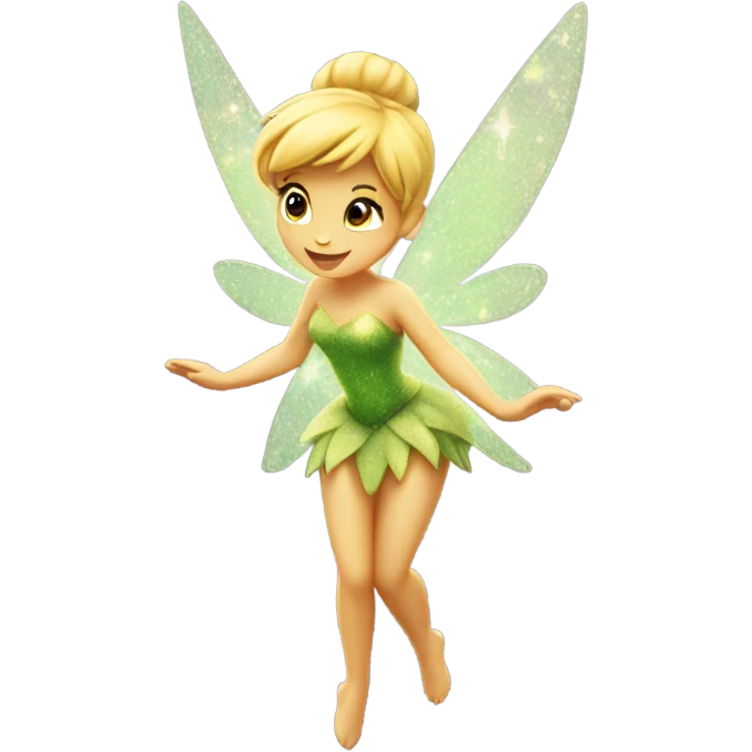 Tinkerbell flying with fairy dust emoji