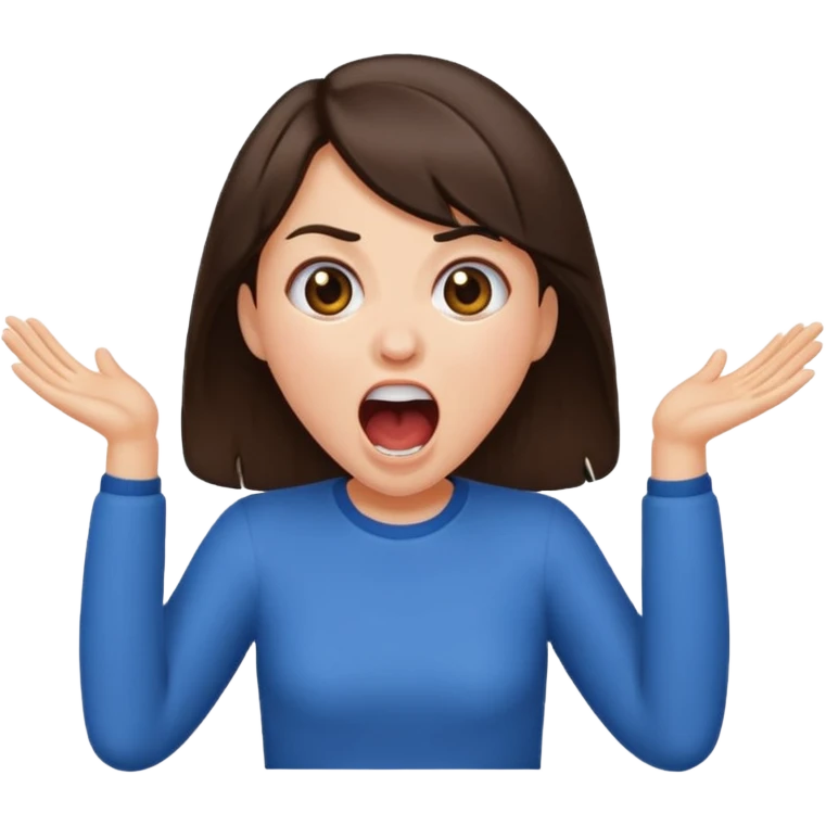 Brunette girl screaming  emoji