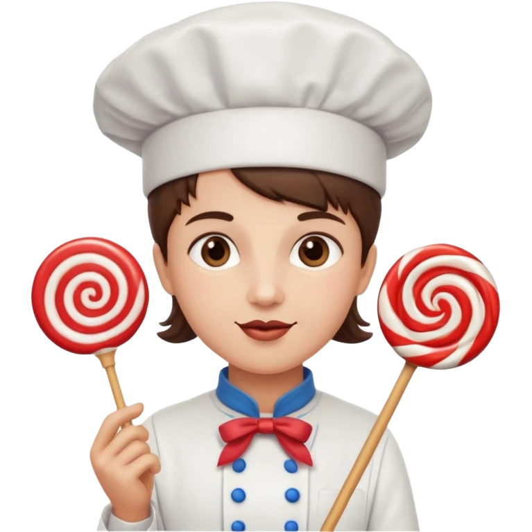Baker + lollipop wand, Candy Chef. emoji