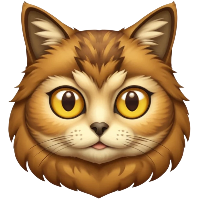 Buho gato defradado de amarillo y marron emoji