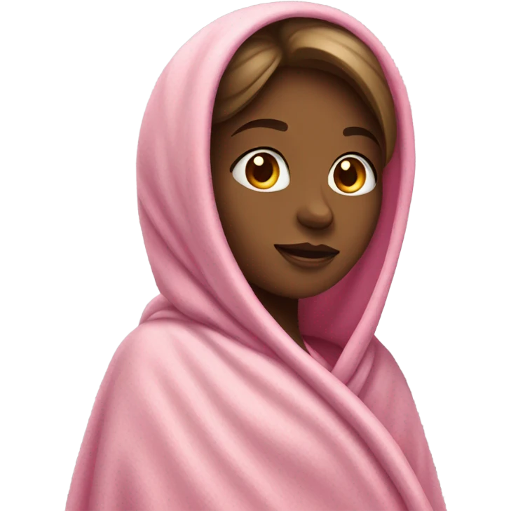 Girl with pink blanket  emoji