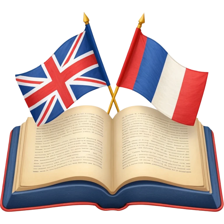 open book with two flags (например UK и France) above it emoji