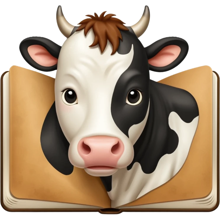 Cow print journal emoji