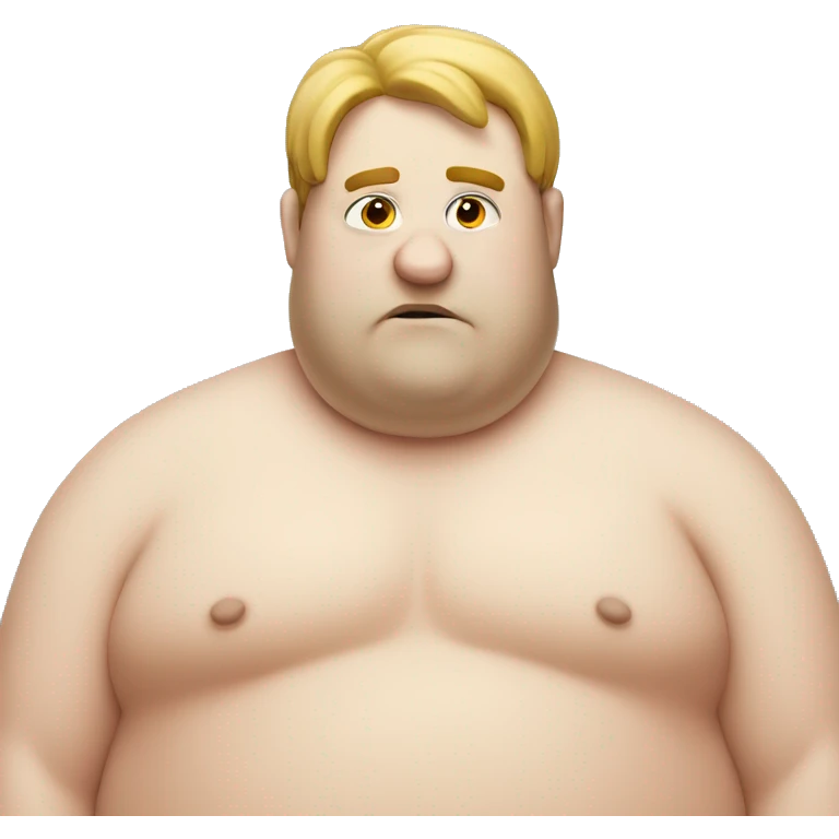 Sad fat white guy with shirt off emoji