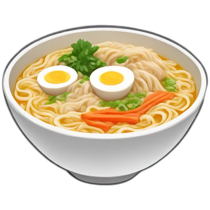 bowl of ramen in the style of a comic book emoji