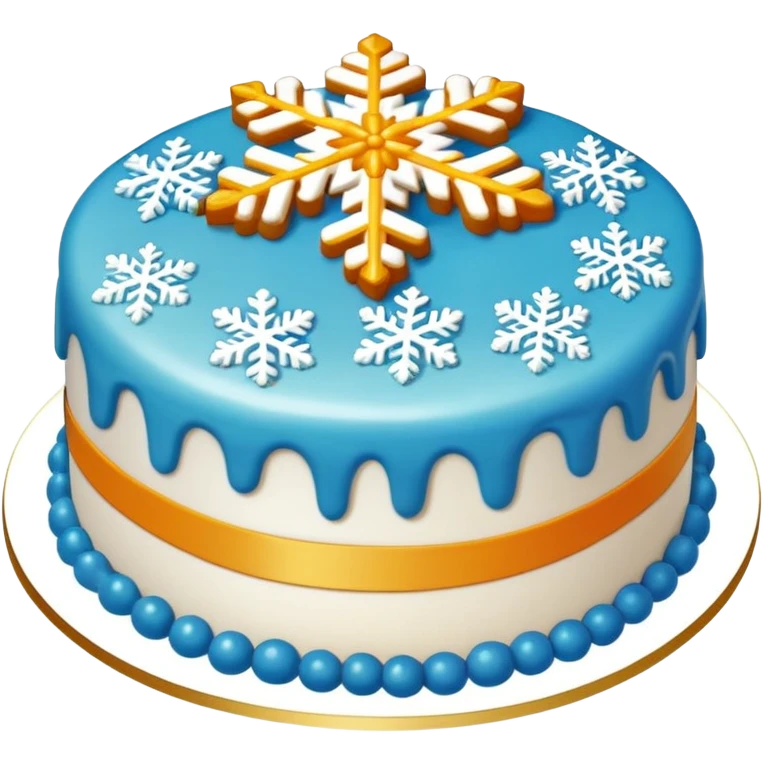 Snowflake cake thin round transparent dessert, simplified emoji style with bold outlines and bright colors, cartoon style Xuehua Gao Suzhou specialty emoji