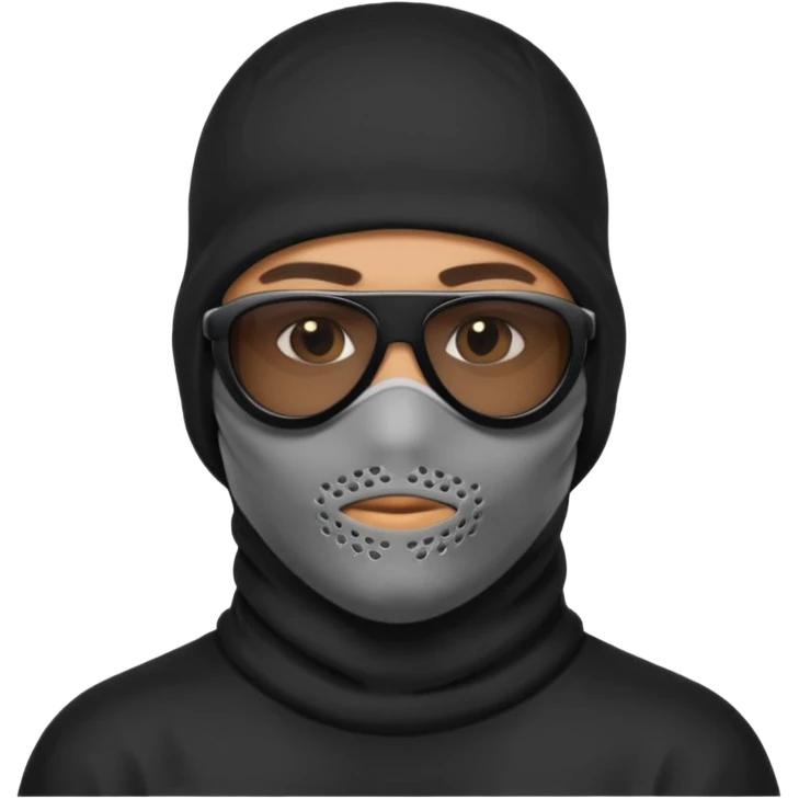 man in balaclava and black sunglasses emoji