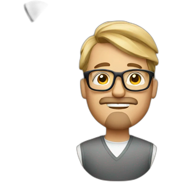 A man with a goatee, glasses, and golfs emoji