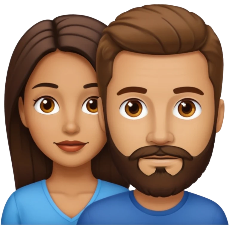 Naked Latina woman with white man with brown beard emoji