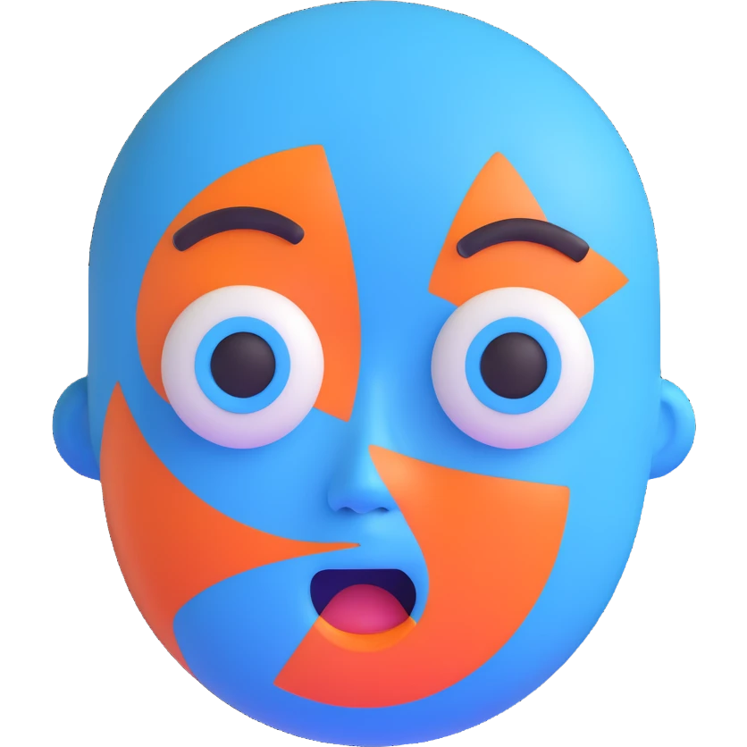blue face with a clueless expression emoji