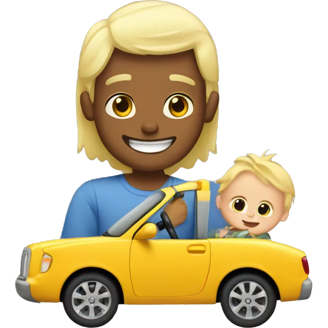 blonde dad plays cars with babyson emoji