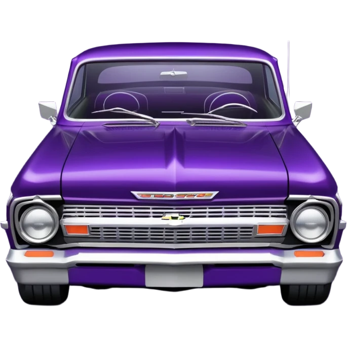 futuristic Jetson’s midnight-dark-purple stealthy black metallic 1965 Chevy Nova SS street rat rod  understated  emoji