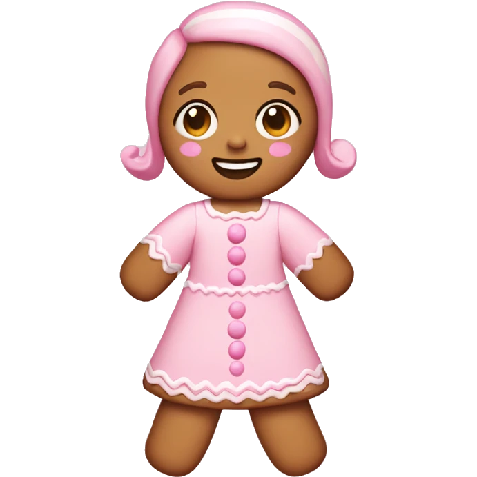 pastel pink gingerbread girl emoji