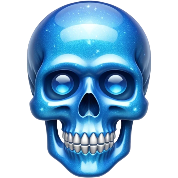 glitter azul skull crystal emoji
