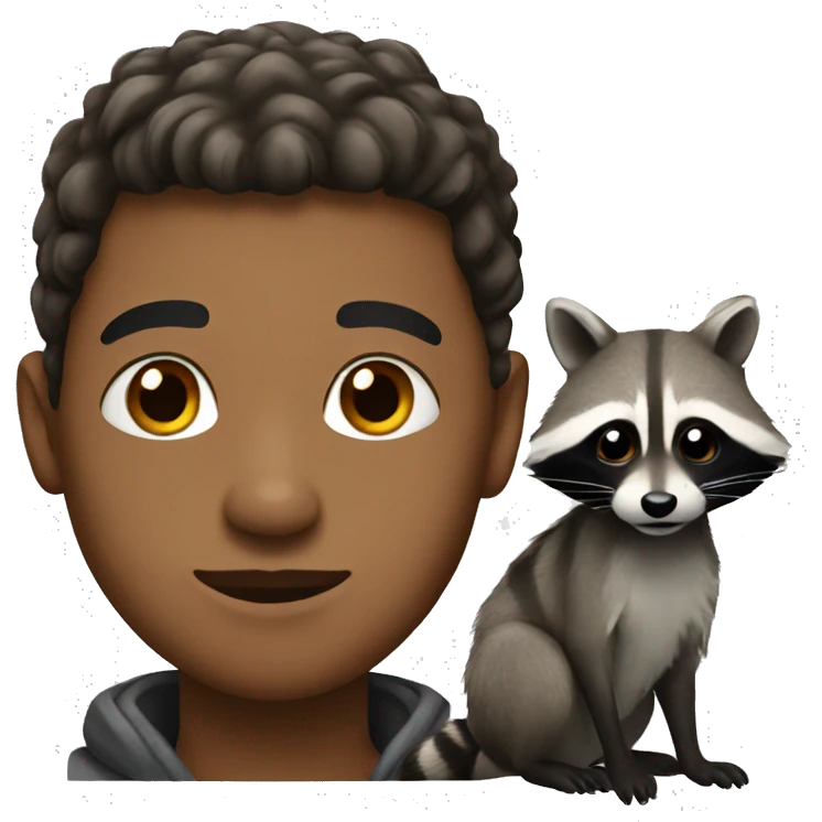 Human with raccoon head emoji