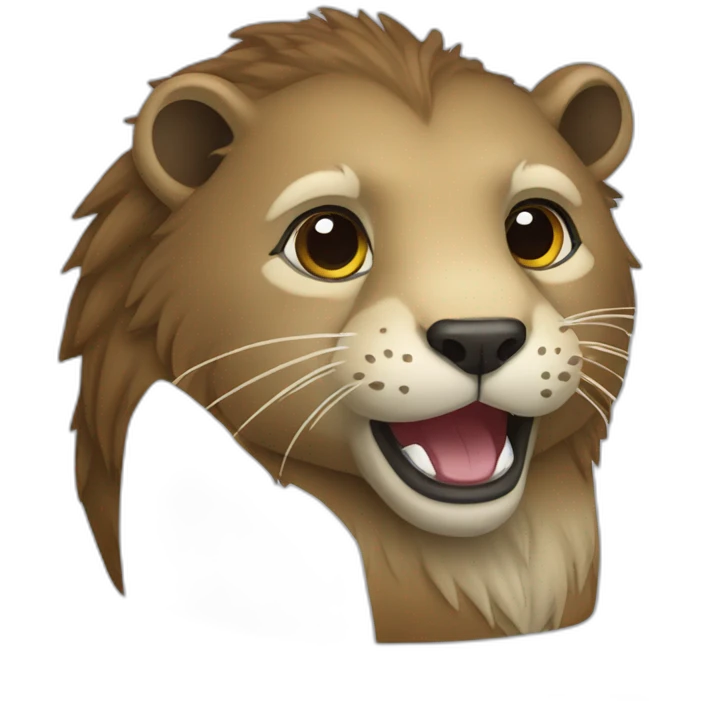 Loutre sur un lion emoji