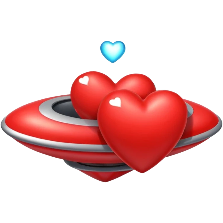 ufo stealing heart flying over heart emoji