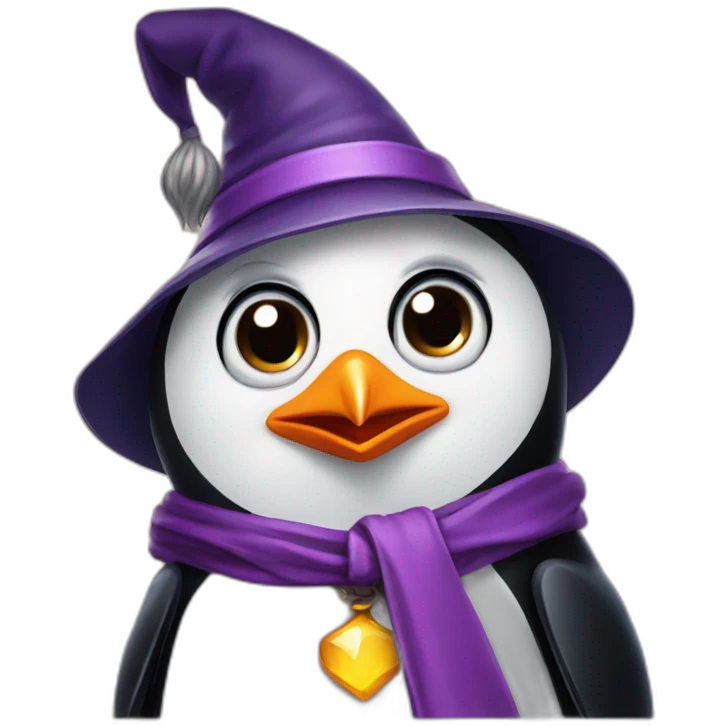 cute wizard penguin emoji