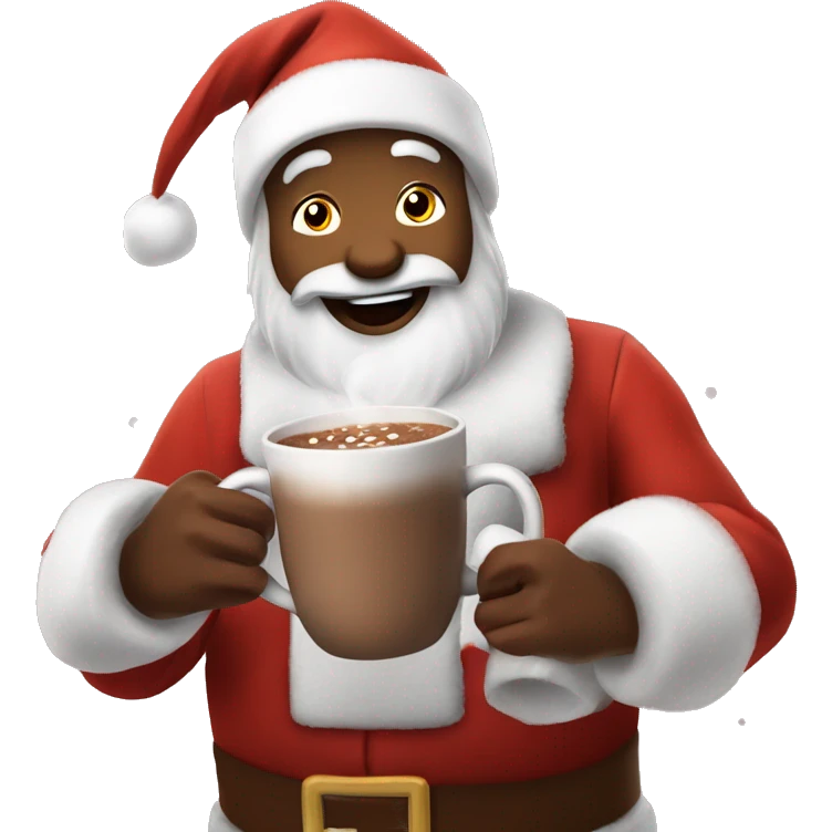 Santa Claus drinking hot cocoa dancing emoji