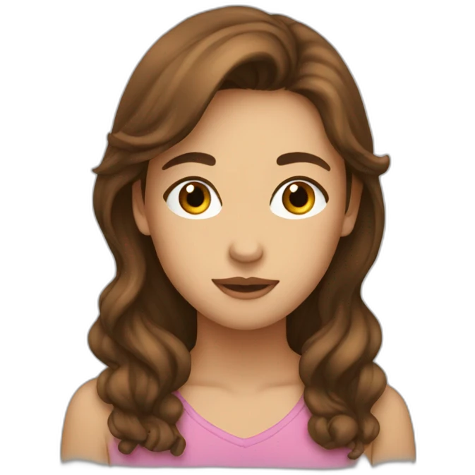 Brown-haired teenager's kiss emoji