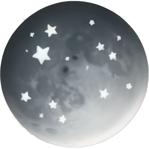 white moon with stars emoji