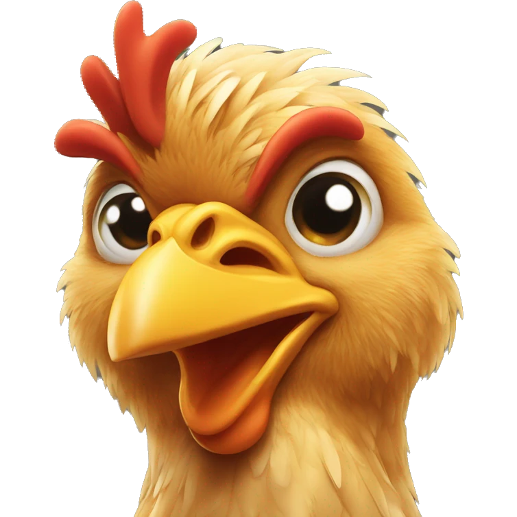 chicken with finger on cheek emoji