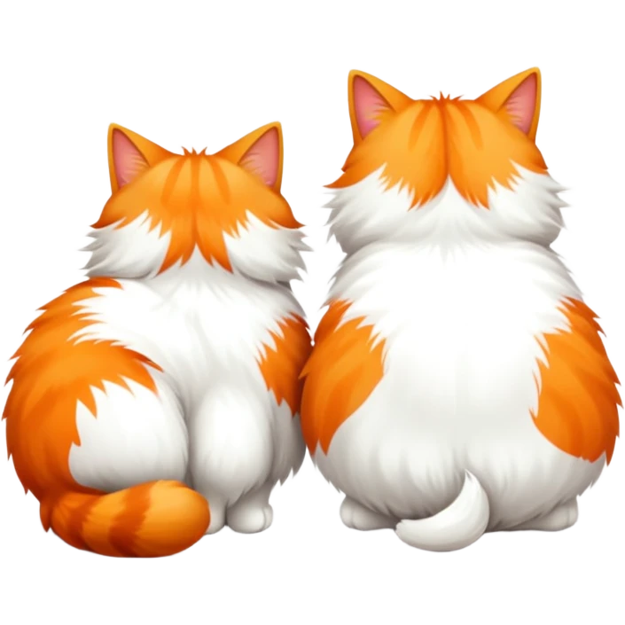 Two cats facing back emoji