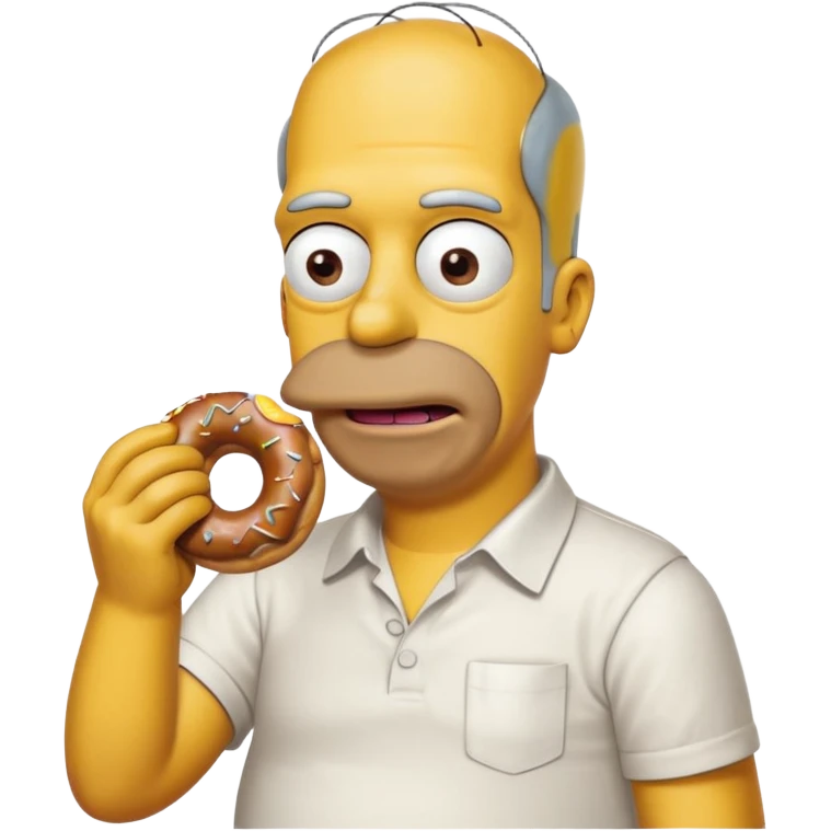homer simpson white shirt eating  a donnut emoji