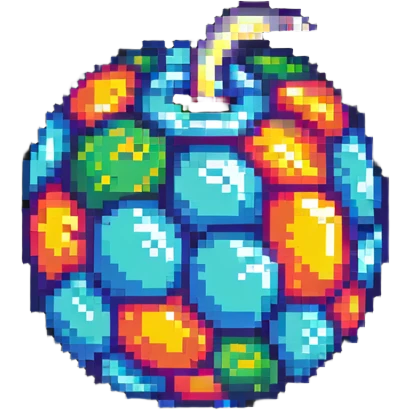 colorful bomb power up item with vibrant colors and highlights to stand out on black background emoji