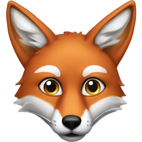 Make a fox with a white spot on his eye inspired by the original fox emoji  emoji