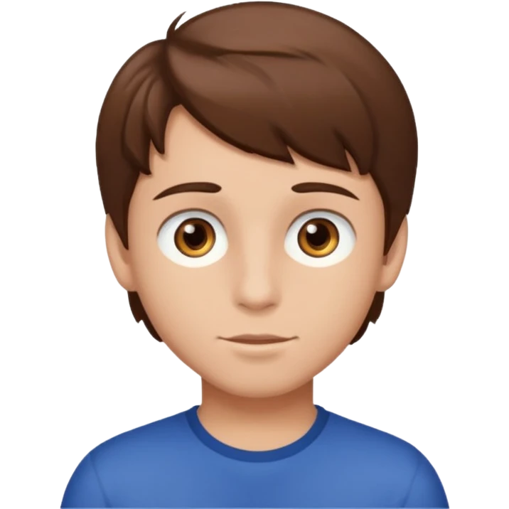 boy with brown hair and low eyes emoji