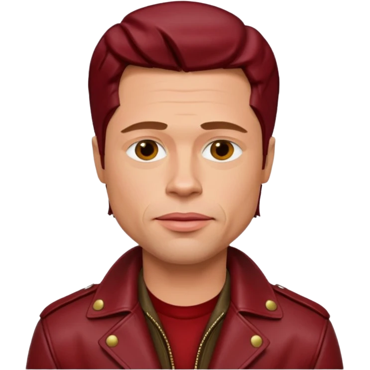 Brad Pitt, wearing dark red leather jacket emoji