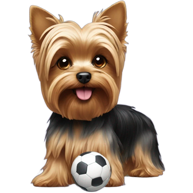 Yorkie playing with a ball emoji