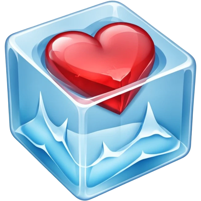 a heart in a frozen cube emoji