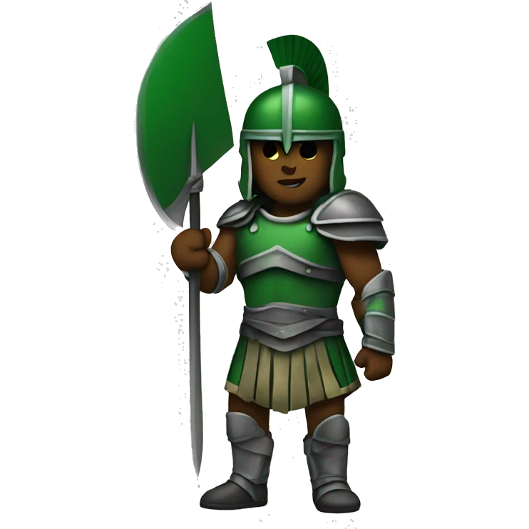 Green spartan warrior black  emoji