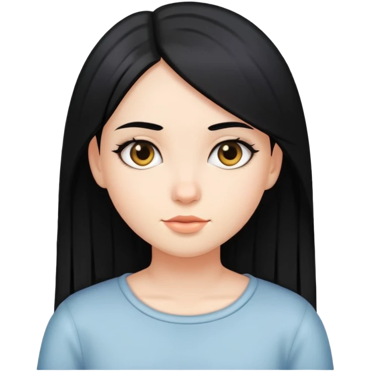 Girl with straight hair emoji
