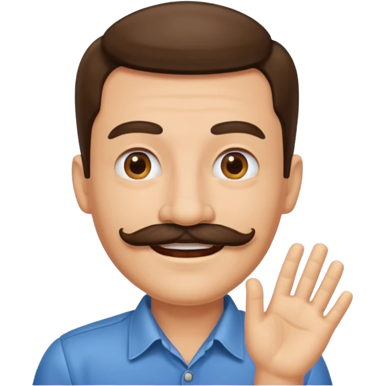 with a mustache emoji