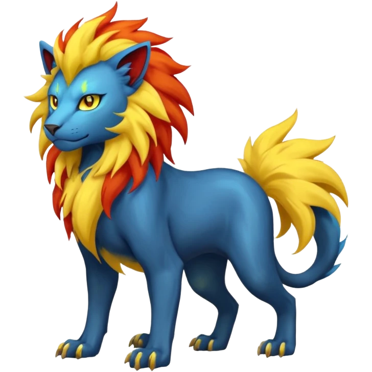 Pyroar-Luxray-Fakémon-hybrid-creature (full body)  emoji