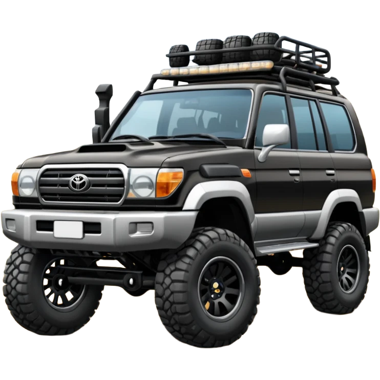 Modified Toyota landcr black color car uiser emoji